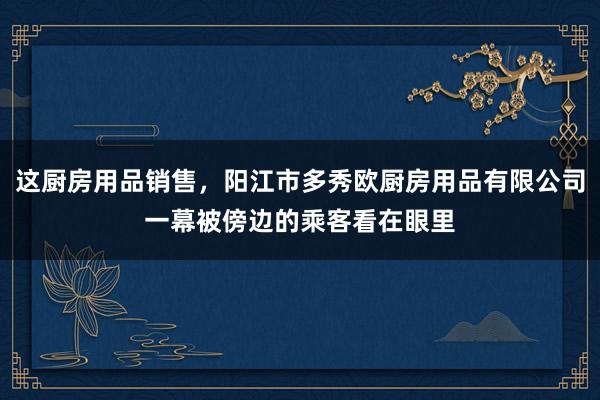 这厨房用品销售，阳江市多秀欧厨房用品有限公司一幕被傍边的乘客看在眼里